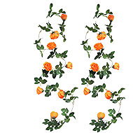 FunCo Wedding Decoration Floral Table Runner Orange Enchantment 200cm 2pcs - Garland