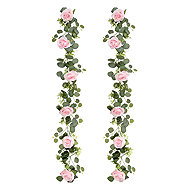 FunCo Wedding Decoration Rose Beauty Floral Table Runner 180cm 2pcs - Garland