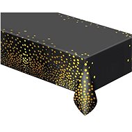 GODAN Foil tablecloth gold polka dots - black 137 × 183 cm - Tablecloth