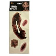 Tattoo bloody face 4 pcs - Costume Accessory