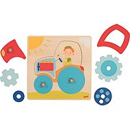 GOKI Dřevěné puzzle Traktor 6 dílků - Jigsaw Puzzle
