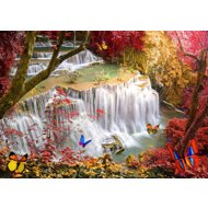 GRAFIKA Puzzle Waterfall in the deep forest 2000 pieces - Jigsaw Puzzle