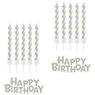 Godan Happy birthday candle set - silver - 32 pcs - 7 cm - Candle