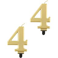 Godan Birthday cake candle - 4 - metallic gold - 8 cm - 2 pcs - Candle