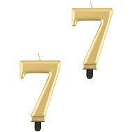 Godan Birthday cake candle - 7 - metallic gold - 8 cm - 2 pcs - Candle