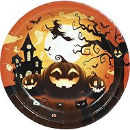 GUIRA Halloween paper plates, pumpkin, witch, diameter 23 cm, 6 pcs - Set of Plates
