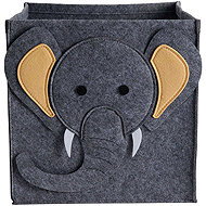 H&L Children’s Storage Box, 30 cm, Elephant, Grey - Toy Organiser