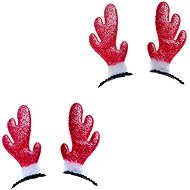 ARPEX Mini reindeer horns on a clip, red, Christmas, 4 pcs - Costume Accessory