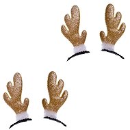 ARPEX Mini reindeer horns on a clip, gold, Christmas, 4 pcs - Costume Accessory