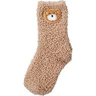 H&L Teddy Bear beige warm fluffy children's socks, size 25–29, polyester - Socks