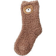 H&L Brown children's warm fluffy teddy bear socks size 25-29 polyester - Socks