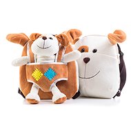 G21 Plush Dog Backpack, Double-sided, Brown - Small Backpack