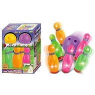 G21 Skittles with ball, coloured, luminous - Bowling Pins