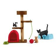 Schleich 42501 Scratching Cat Tree with Kittens - Figure and Accessory Set