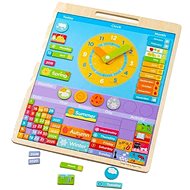 Sollau English magnetic calendar with clock - Educational Clock
