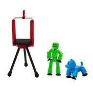 StikBot sada figurka + zvířátko se stativem – zelená a modrá - Figur