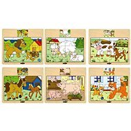 Woody Puzzle on a Board Various Animals - Jigsaw