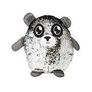 Glitter Palz Sequined Character. Large, Silver and Black - Soft Toy