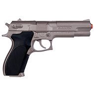 Polizeipistole silber matt metallic 8 Schüsse - Spielzeugpistole