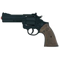 Fekete és fémes színű revolver 12 db tölténnyel - Játékpisztoly