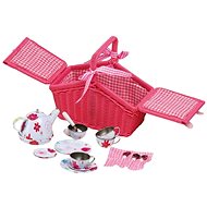 Small foot Pink Picnic Basket with Crockery - Toy Kitchen Utensils