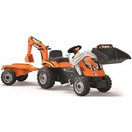 Smoby Builder Max Cart with Excavator, Orange - Pedal Tractor 