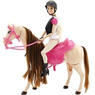 Kôň hýbajúci sa + bábika žokejka - Figúrka
