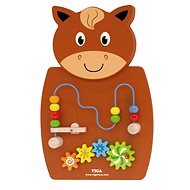 Viga Wooden 'Wire Beads and Gears' - Horse Wall Toy - Motor Skill Toy