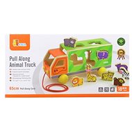 Wooden Tractor Truck with Animals - Push and Pull Toy