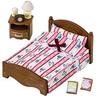 Sylvanian Families Furniture - Double Bed with Bedside Table - Figure Accessories