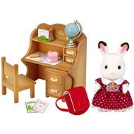 Sylvanian Families Furniture Chocolate Rabbits - Sister at the Desk with Chair - Figure Accessories