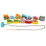 Cubika 14316 Wooden Lacing Toy - Flyng Cars - Wooden Blocks