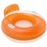 INTEX Schwimmreifen Loungering Poolsessel mit Netzboden und Rückenlehne - Orange - Matratze