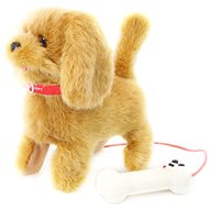Brown dog on a cord - Plush Toy