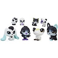 Littlest Pet Shop Black and white set of 8 pieces C2146 - Toy Animal