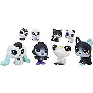 Littlest Pet Shop Black and white set of 8 pieces C2146 - Figure