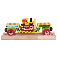Bigjigs Bulldozer wagon + 2 tracks - Rail Set Accessory