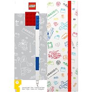 LEGO Stationery Notebook A5 with Blue Pen - White, Red Block 4x4 - Journal
