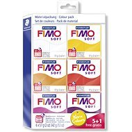 Fimo Soft 5 + 1 készlet, meleg színek - Gyurma