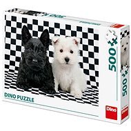 Fekete-fehér kutyák - Puzzle