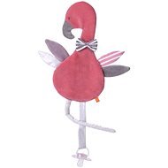 Pinzette mit einer Schleife auf der Bettdecke Flamingo - Spielzeug für die Kleinsten