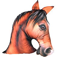Impar 3D ‘Koněpůlka’ cushion, brown - Pillow