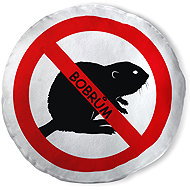 Impar round cushion – ‘No beavers allowed’ - Pillow