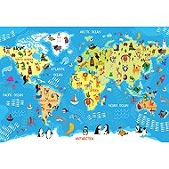 Interdruk World map 250 pieces, with stickers - Jigsaw Puzzle
