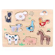 Adam Toys Fun wooden jigsaw puzzle with sound Farm - Puzzle