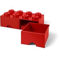LEGO Úložný box 8 s šuplíky - červená - Úložný box