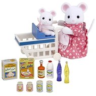 Sylvanian Families Mummy mouse with shopping cart and mouse - Figure