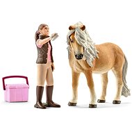 Schleich 41431 Horse Club - Pferdepflegerin mit Island Pony Stute - Figur
