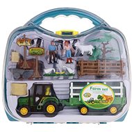 Farmer set in a suitcase Tractor with a flatbed - Game Set