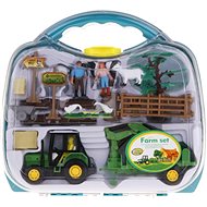 Farm-Set im Koffer, Traktor mit Ladearm - Spielset